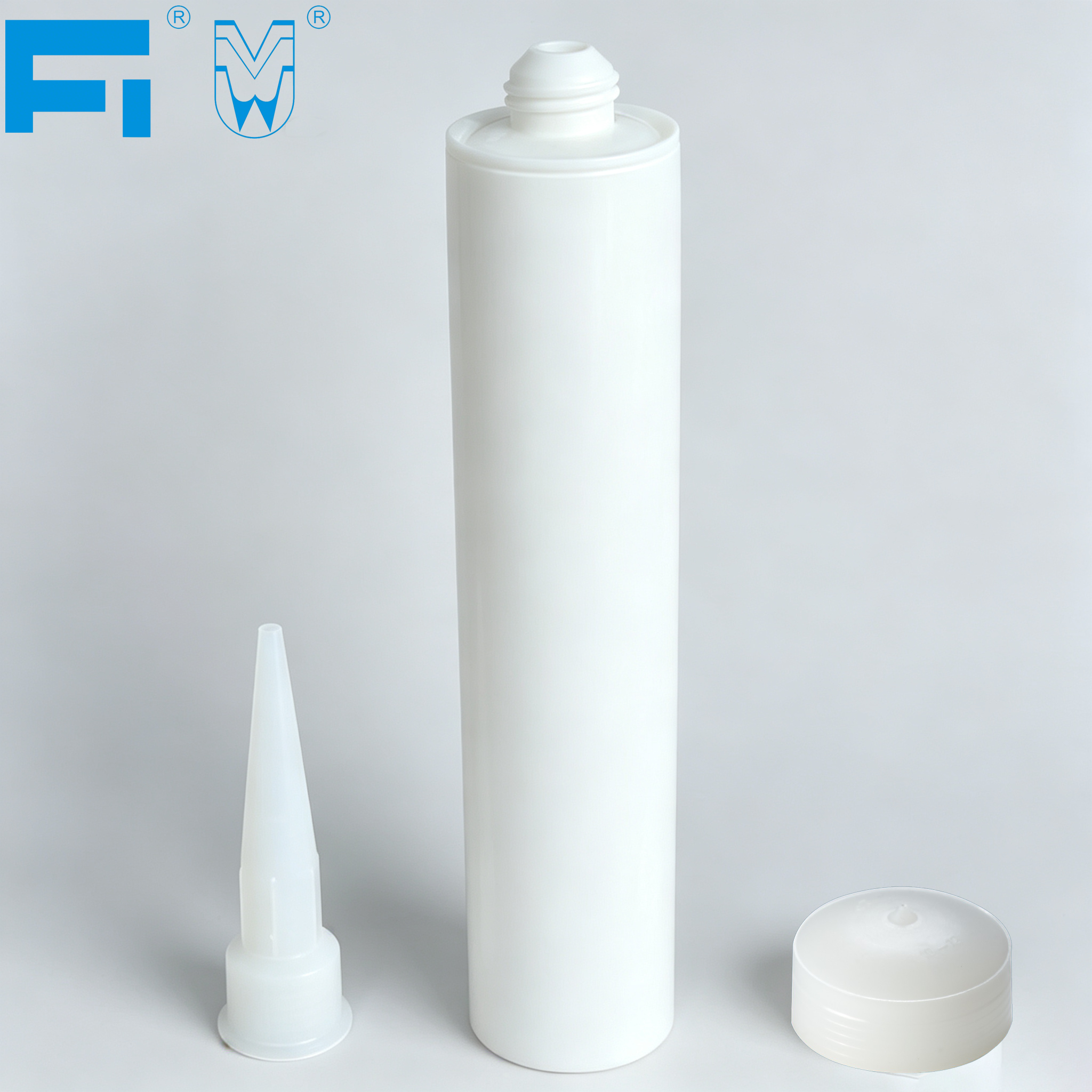 Cartucho de calafetagem de plástico HDPE resistente a produtos químicos de 300ml para uso industrial, selante e embalagens adesivas para vedação