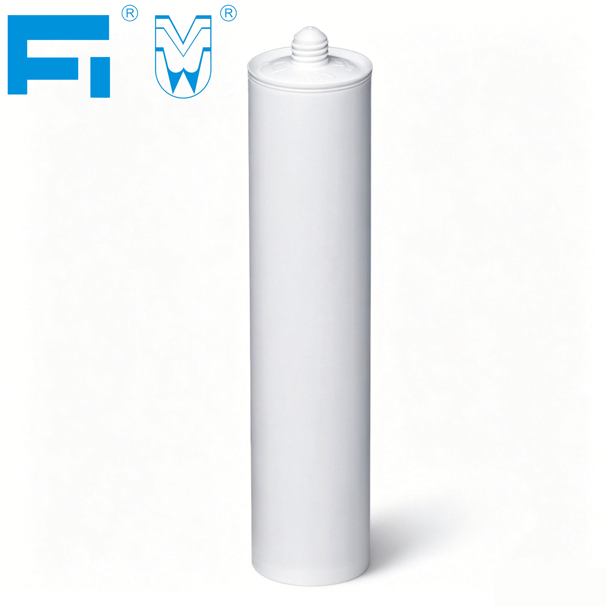 Embalagem de cola de vidro branco 300ml Cartucho de plástico HDPE para selante de silicone para construção