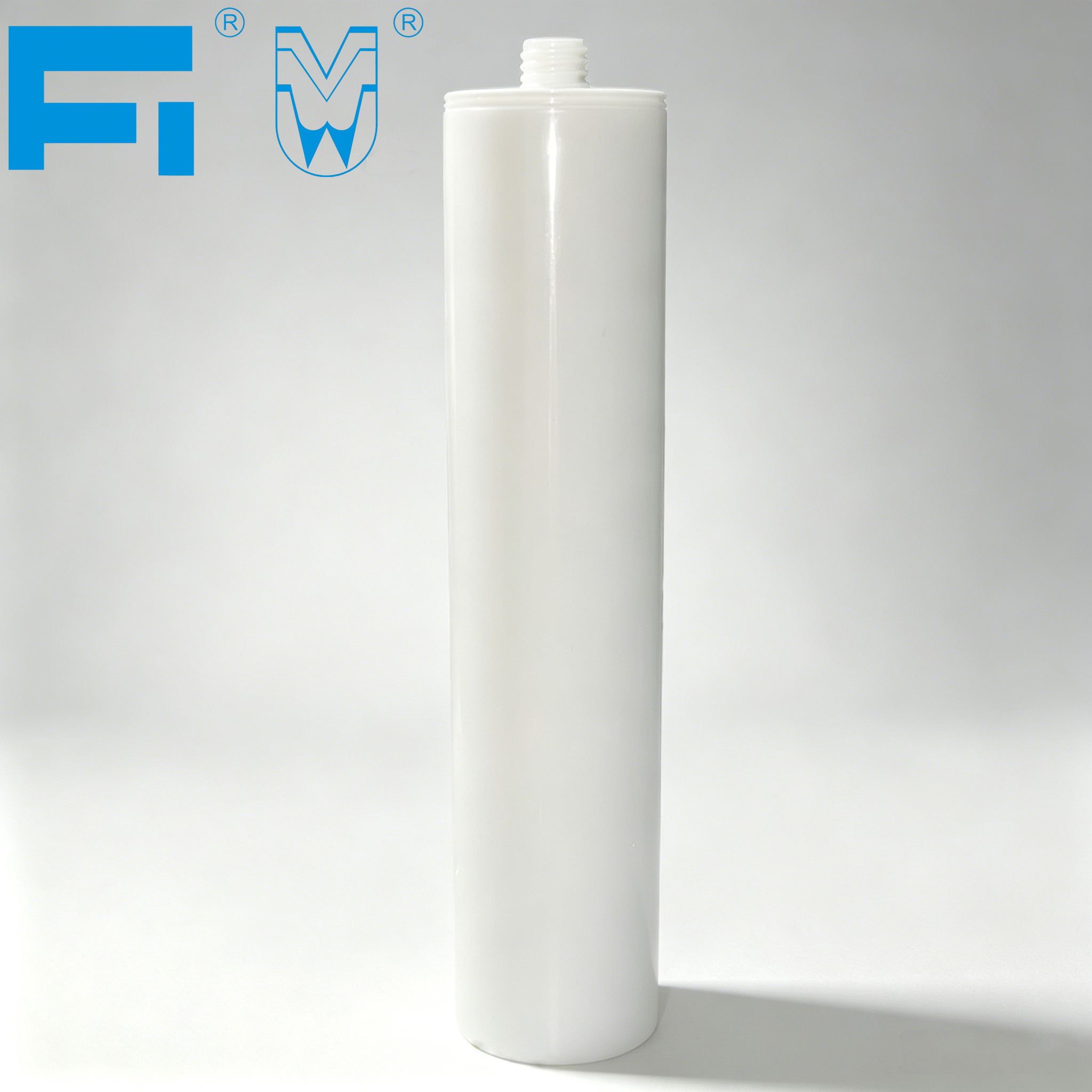 Cartucho plástico de embalagem adesiva de vidro HDPE de uso múltiplo de 300ml para calafetagem de selante de silicone para indústria