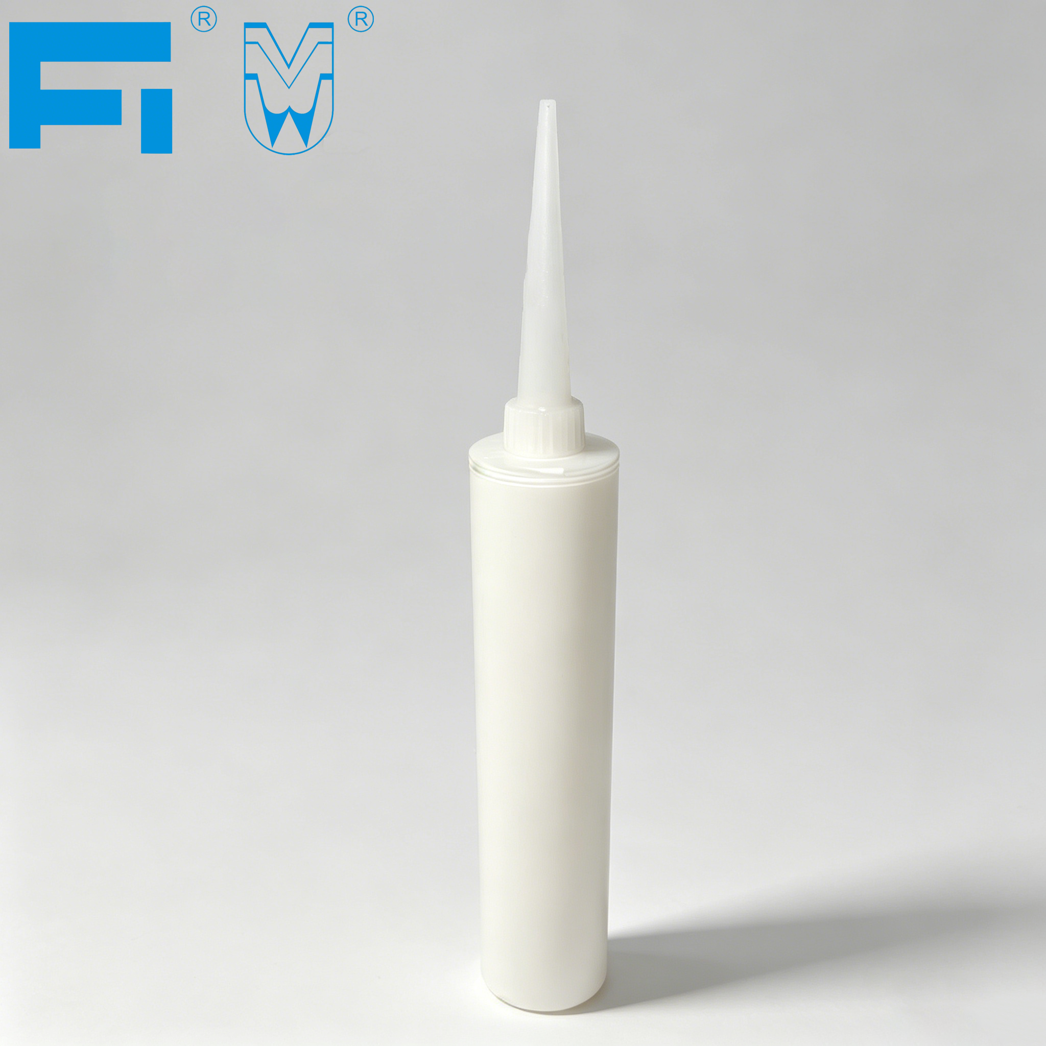 Cartucho plástico de embalagem adesiva HDPE com impressão personalizada para uso industrial de 300ml resistente a produtos químicos para calafetagem de selante