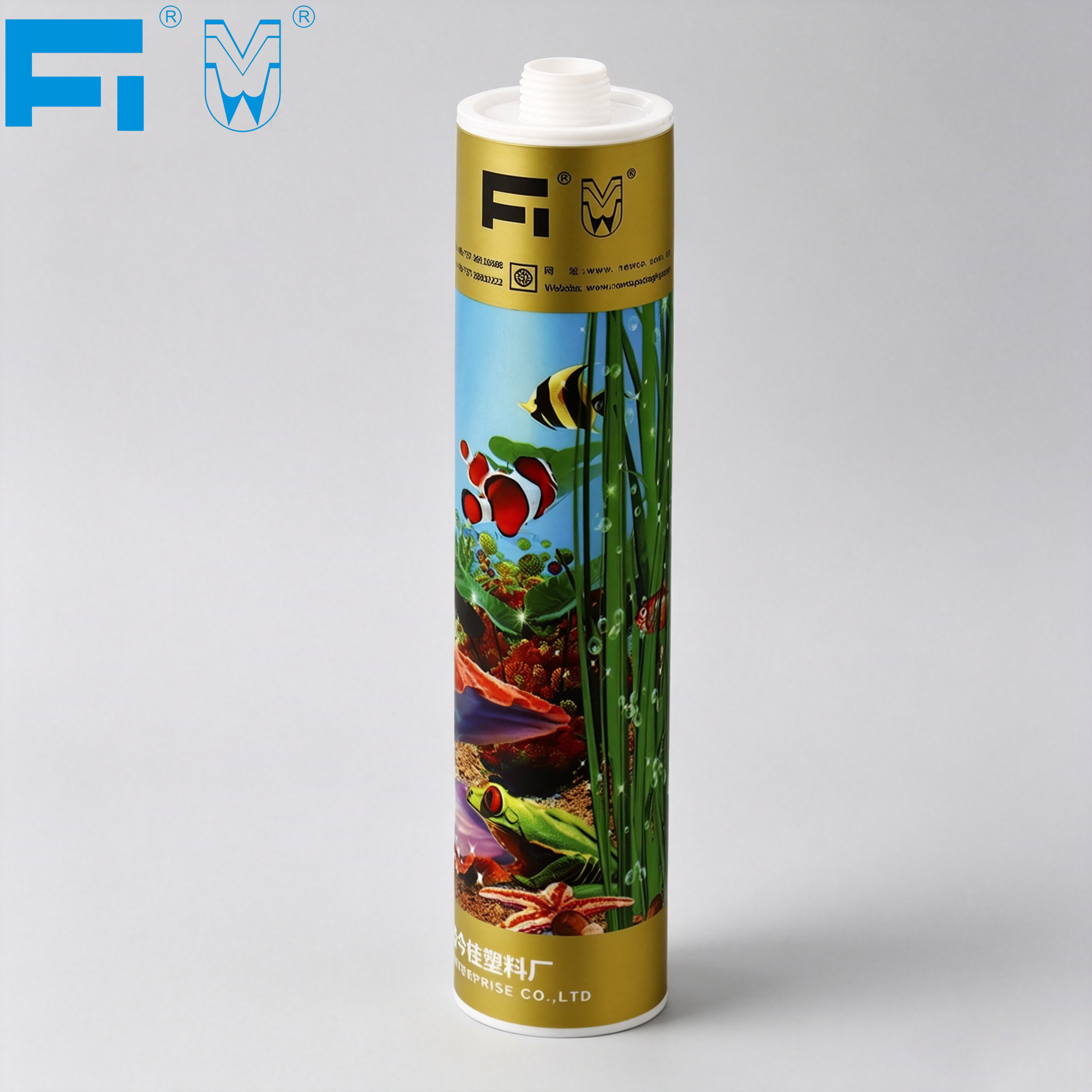 Cartucho de calafetagem de plástico para embalagem adesiva HDPE resistente a produtos químicos 300ml para uso industrial selante com IML