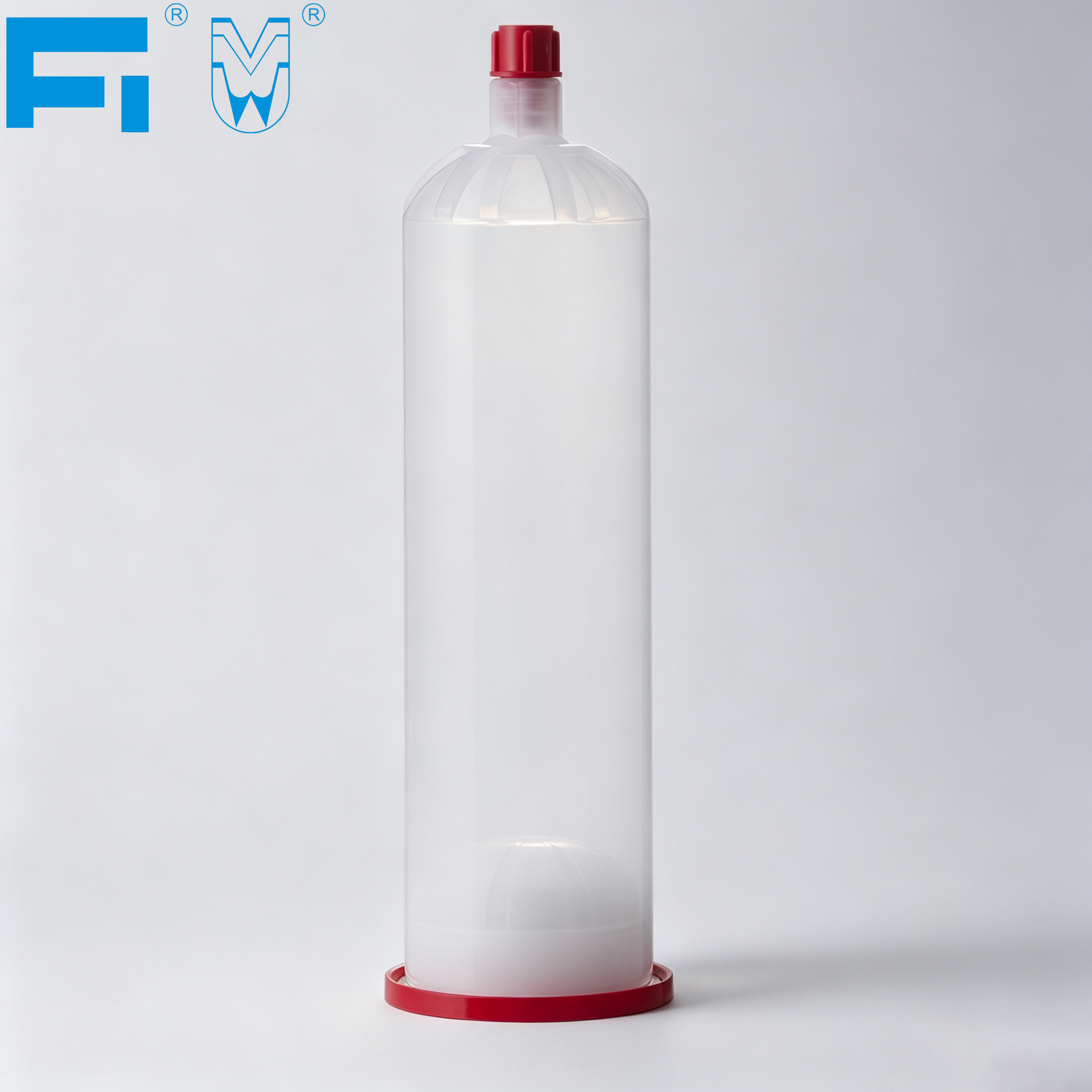 Cilindro de cola transparente de 600ml, cartucho de plástico de grande capacidade, barris de seringa de distribuição pneumática para uso industrial, selante e adesivo