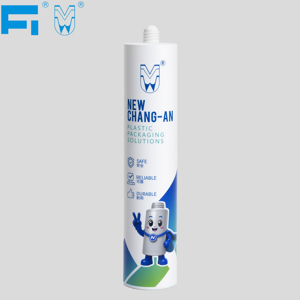 Cartucho de calafetagem de plástico para embalagem adesiva HDPE resistente a produtos químicos de uso múltiplo de 300ml para selante industrial com IML